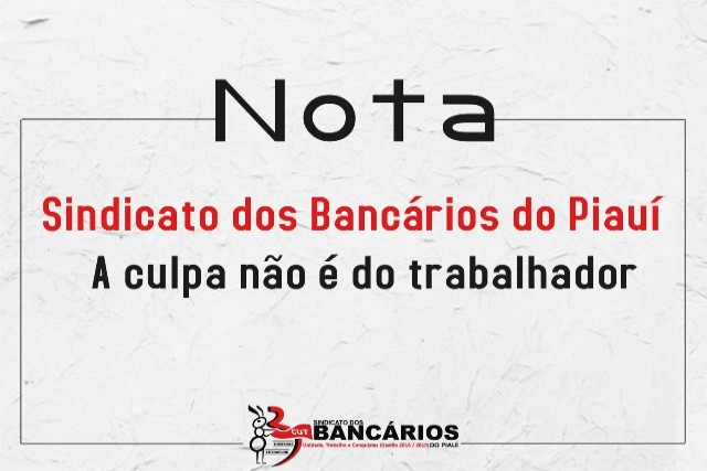 Nota Sindicato dos Bancários do Piauí