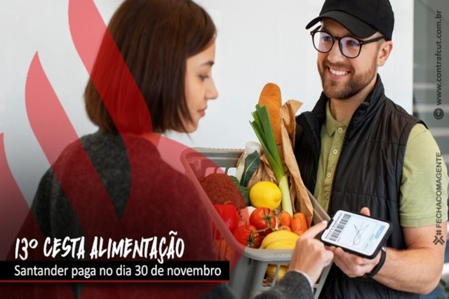 Santander paga 13ª cesta alimentação no dia 30 de novembro