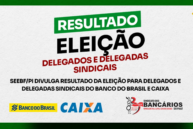 Confira o resultado da Eleição de Delegados e Delegadas Sindicais do Banco do Brasil e Caixa