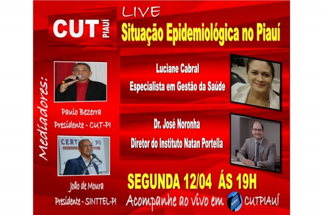 CUT Piauí realiza live sobre o Painel Epidemiológico da Covid-19