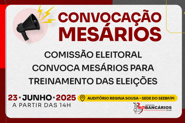 Comissão Eleitoral convoca mesários para treinamento das eleições nesta segunda-feira (23/06)